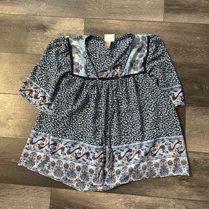 Knox Rose Boho Babydoll Blouse